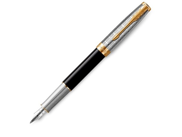 Перьевая ручка Parker Sonnet Premium Refresh BLACK GT, перо 18K, перо: F, цвет чернил black, в подарочной упаковке