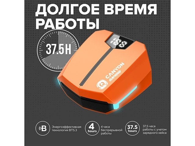 Игровая гарнитура Canyon DoubleBee GTWS-2, оранжевый (CND-GTWS2O)