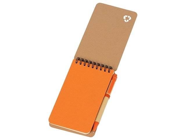 Набор канцелярский с блокнотом и ручкой "Masai", оранжевый