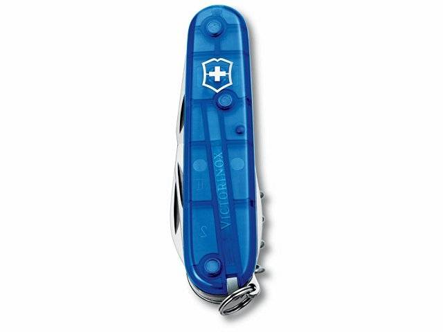 Нож перочинный VICTORINOX Spartan, 91 мм, 12 функций, полупрозрачный синий