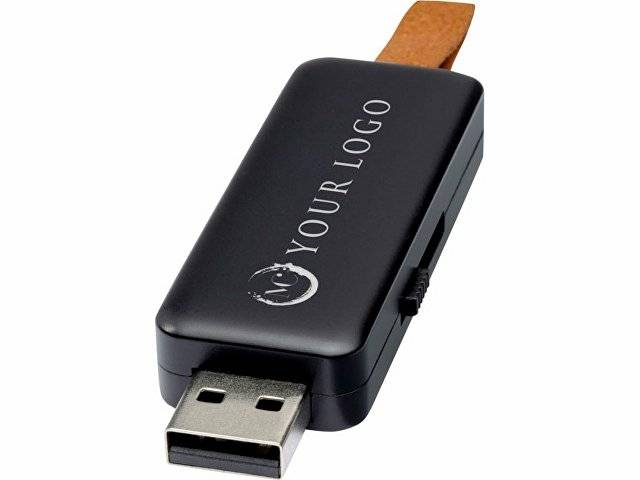 USB-флеш-накопитель Gleam объемом 4 ГБ с подсветкой, черный