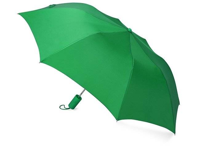 Зонт складной "Tulsa", полуавтоматический, 2 сложения, с чехлом, зеленый