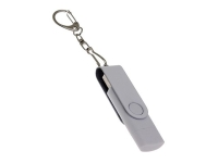 USB-флешка на 256 Гб 2 в 1 поворотный механизм, c дополнительным разъемом Type-C с одноцветным металлическим клипом, белый