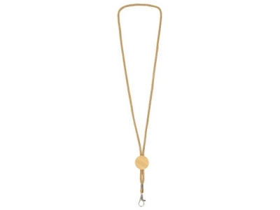 Ланъярд из бумаги с бамбуковой плашкой "Franklinia", натуральный