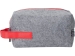 Косметичка из РПЕТ фетра с ручкой "Felt", серый с красным