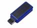 USB-флешка промо на 128 Гб прямоугольной формы, выдвижной механизм, синий