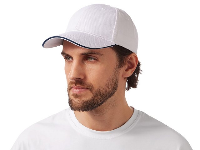 Бейсболка «Cancun», белый/темно-синий