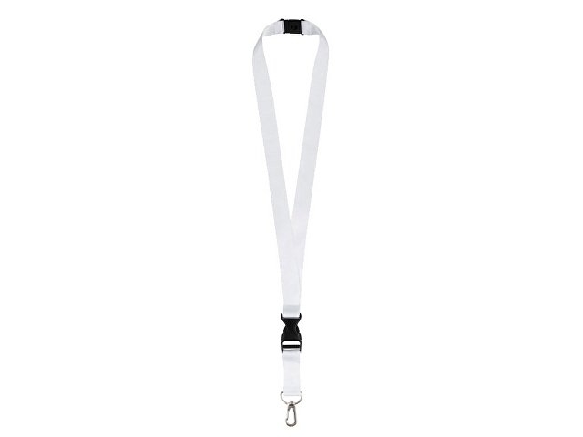 Ланъярд 2 см под сублимацию с карабином, межуровневым замком и замком обрыва, серебристый