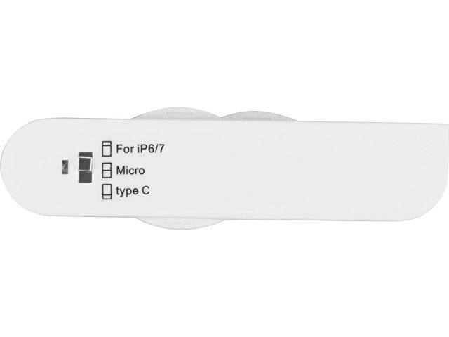 Универсальный переходник "Smarty" (Micro USB / Lightning / Type C), белый