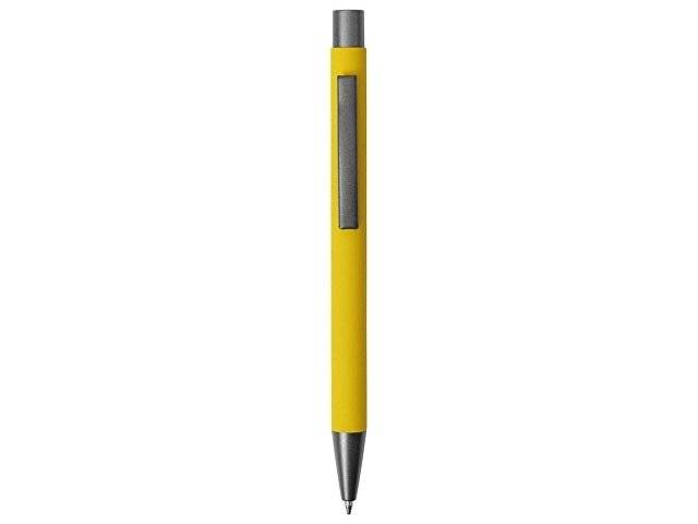 Ручка металлическая soft touch шариковая «Tender», желтый/серый