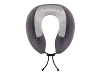 Подушка TORBER, дорожная, с эффектом памяти, тёмно-серая, полиэстер+спандекс