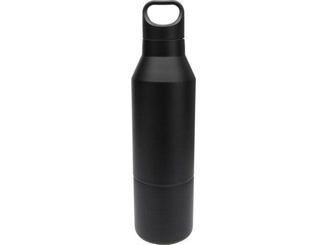 Изолированная бутылка из переработанной нержавеющей стали Odessy объемом 600 мл, сплошной черный