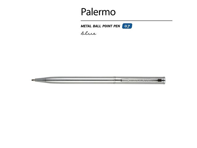 Ручка шариковая автоматическая BrunoVisconti® "PALERMO" цвет корпуса серебряный, 0.7 мм