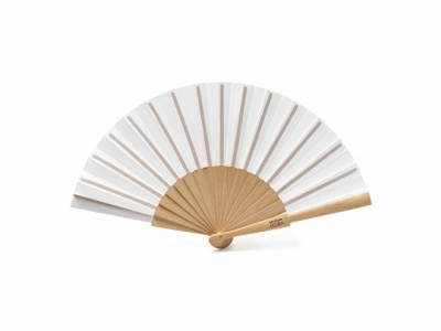 Деревянный веер MILOS, натуральный/белый
