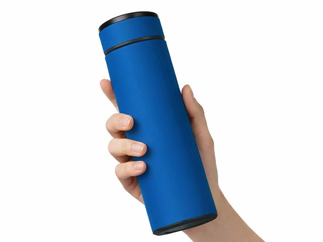 Вакуумный термос "Vacuum Flask C1", soft touch, 420мл, синий