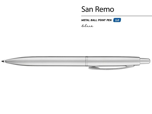 Ручка металлическая шариковая "San Remo", серебристый