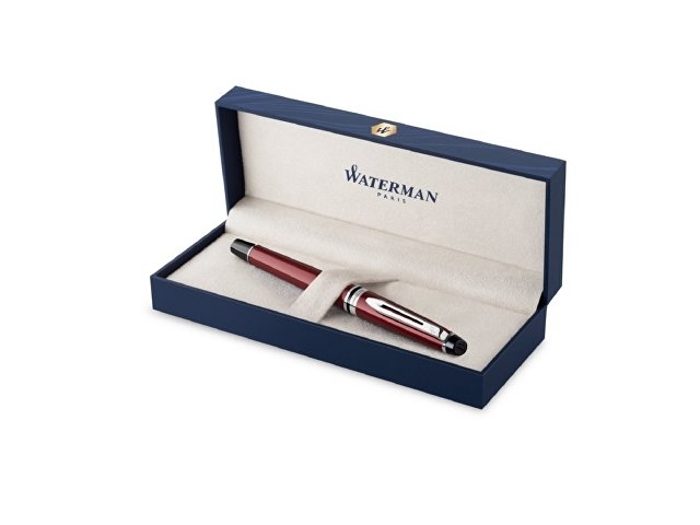 Ручка-роллер Waterman Expert Dark Red Lacquer CT Black, стержень: Fblk