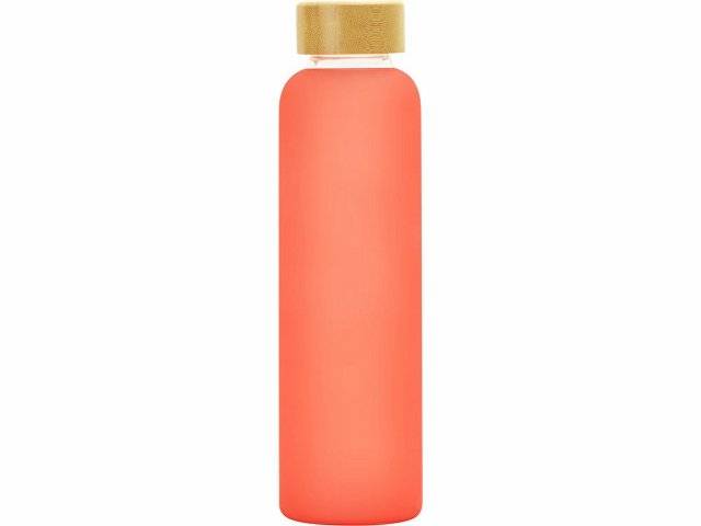 Стеклянная бутылка с бамбуковой крышкой «Foggy», 600мл, красный