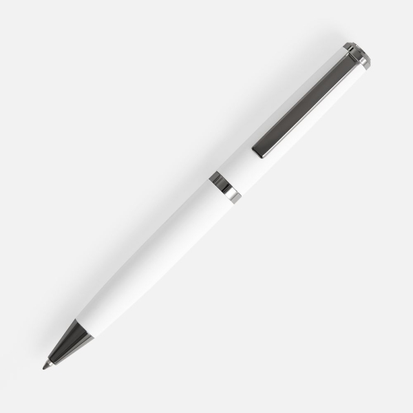 Ручка шариковая Inkish Gunmetal в футляре, белая