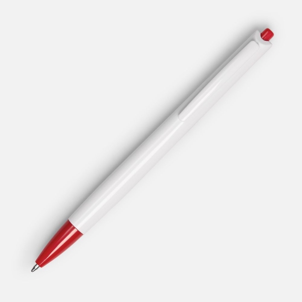 Ручка шариковая Tick, белая с красным