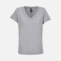 Футболка женская Regent Women с V-образным вырезом, серый меланж