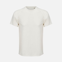 Футболка спортивная унисекс Vortex, молочно-белая