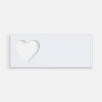 Лейбл из ПВХ с вырубкой «Сердце», белый