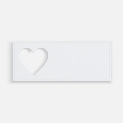 Лейбл из ПВХ с вырубкой «Сердце», белый