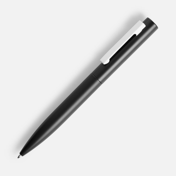 Ручка шариковая Inkolor, черная с белым
