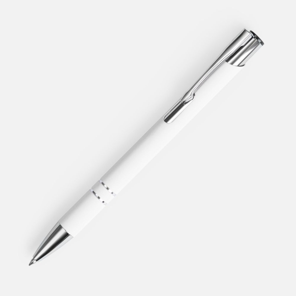 Ручка шариковая Keskus Soft Touch, белая