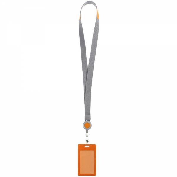 Чехол для пропуска с лентой и ретрактором Devon, оранжевый