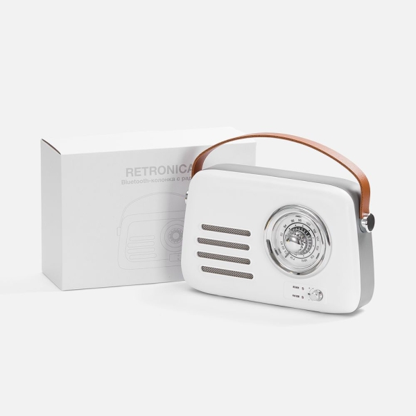 Bluetooth-колонка с радио Retronica, белая