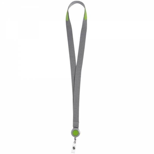 Чехол для пропуска с лентой и ретрактором Devon, зеленый