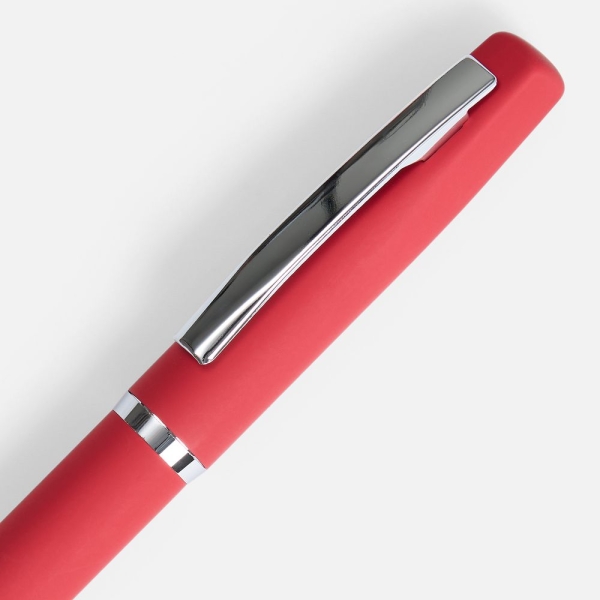 Ручка шариковая Bolt Soft Touch, красная