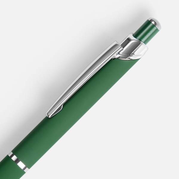 Ручка шариковая Chromos Soft Touch, зеленая