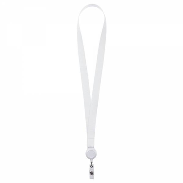 Лента для бейджа с ретрактором Retract, белая