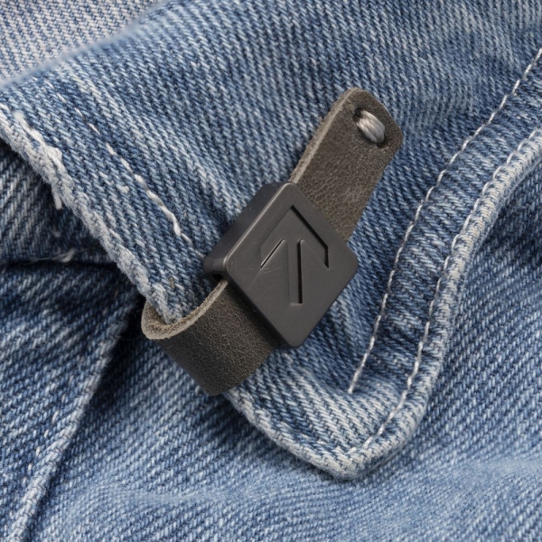 Лейбл кожаный Beta, XS, серый