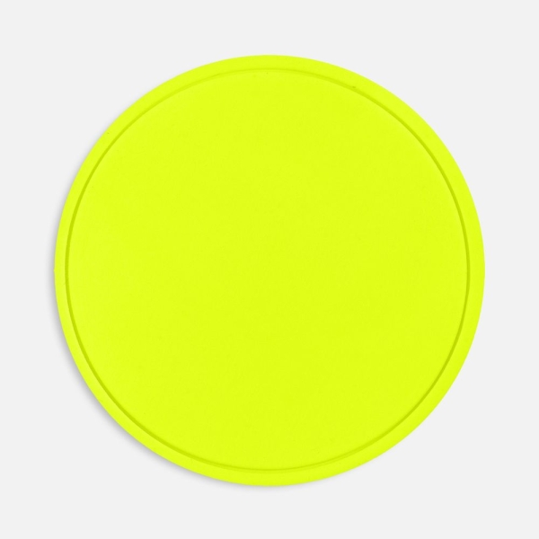 Лейбл из ПВХ Dzeta Round, L, желтый неон