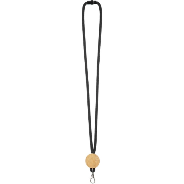Шнурок для бейджа Tube Wood, черный
