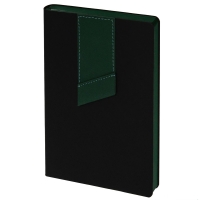 Ежедневник Bookmark, недатированный, черный с зеленым