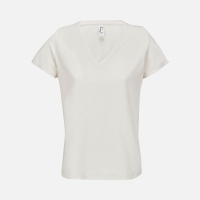 Футболка женская Regent Women с V-образным вырезом, молочно-белая