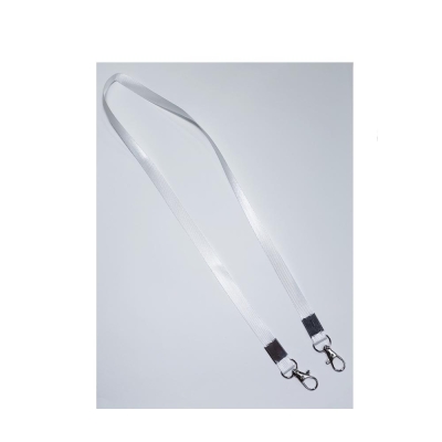 Шнур для бейджа 1,5см с 2-мя метал.карабинами (белый)