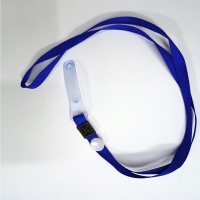 Шнур для бейджа 1см с силиконовым зажимом (синий)