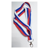 Шнур для бейджа 2,4см с метал.карабином (ТРИКОЛОР)