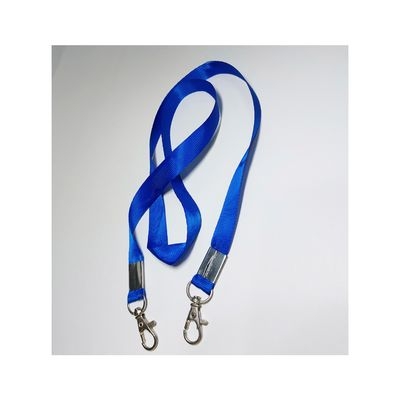 Шнур для бейджа 1,5см с 2-мя метал.карабинами (синий)