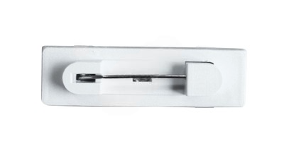 Булавка - застежка для бейджа в пластиковом корпусе с самоклеящейся лентой, 30 х 10 мм